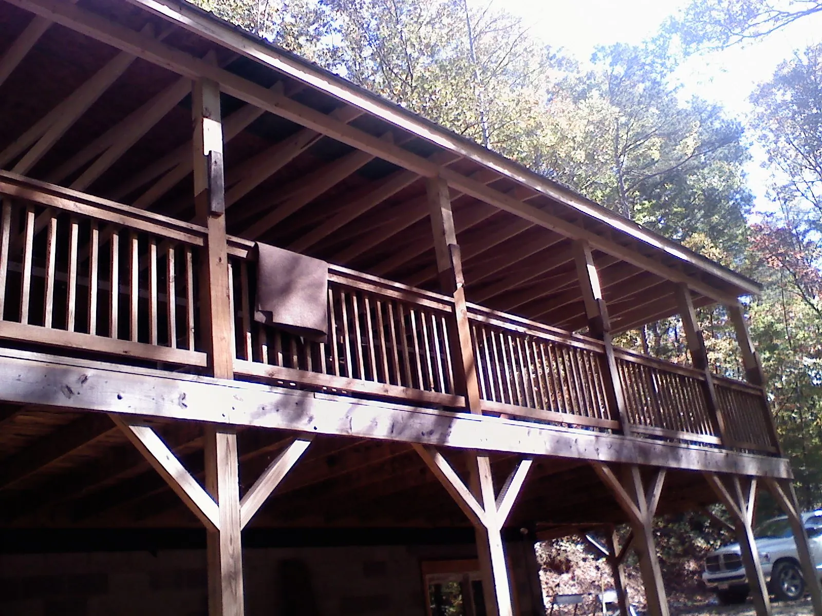 Timber framing under a new elevated porch and deck — Roof Leak Repair in Wingate by Roofing Brothers